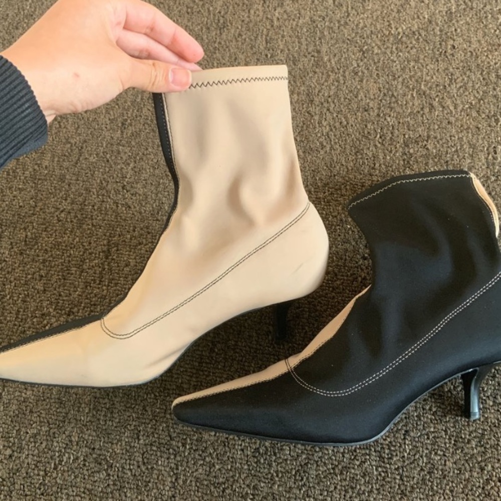 Zara Color Block Sock Boots